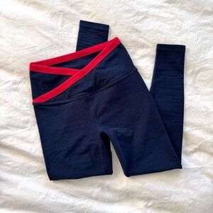Beyond Yoga Navy and Red Leggings